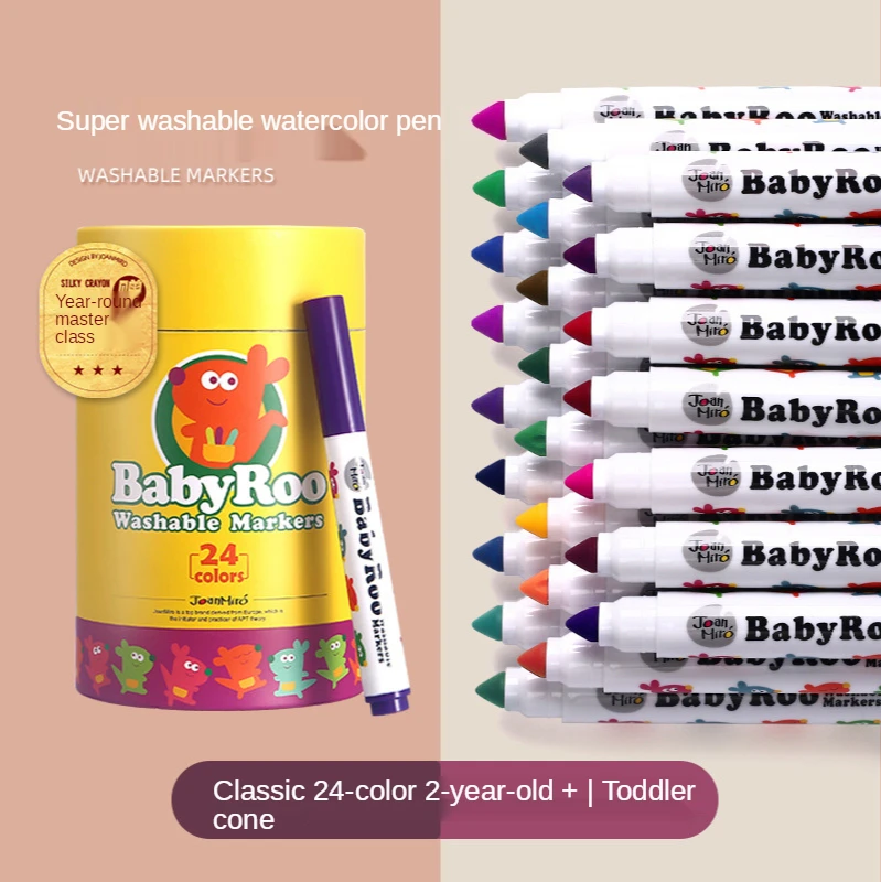 

Children's baby watercolor pen Washable brush-tip painting pen Doodle 48 Set educational toys for children 3 years coloring pen