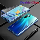 Магнитный адсорбционный металлический чехол для телефона Huawei Nova 3 3i 3E 4 4E 360 чехол двустороннее стекло Nova3E Nova3i Nova4 Nova4E Fundas