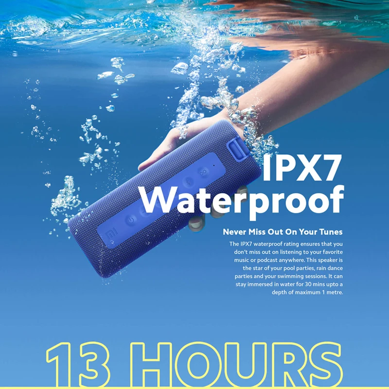 

Mi Portable Bluetooth Speaker 16W Bluetooth Speaker PX7 Waterproof High Quality Audio 13 Hours Play Outdoor Bluetooth Speaker