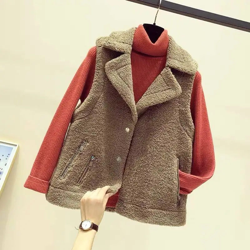 Женский жилет из искусственного меха короткая куртка без рукавов|Жилеты и