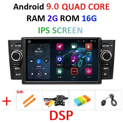 DSP Восьмиядерный 4 г 64 г Android 9 автомобильный Радио Мультимедийный Плеер dvd gps vedio для Fiat/Grande/Punto/Linea стерео obd2 руль - Цвет: 2G 16G IPS DSP