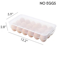clear covered egg holder 3 pack plastic egg storage for refrigerator egg tray container with lid fits 18 eggs