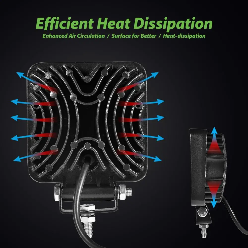 48 Вт Светодиодный светильник 60 ° светодиодный автомобиль луч квадратный