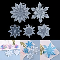 1pcs uv resin snowflake pendant silicone mold christmas snowflake epoxy resin mould for diy keychain jewelry making tools