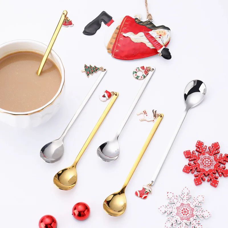 

Christmas Upscale Gold Dinnerware Set Stainless Steel Tableware Set Fork Coffee Spoon Flatware Set Dishwasher Safe Cutlery Set