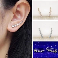 hot sales womens fashion 7 rhinestones charm earrings ear stud jewelry christmas gift wholesale dropshipping new arrival