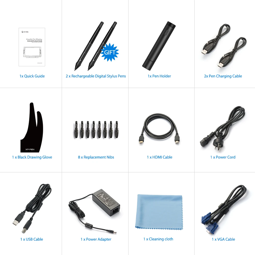 

XP-Pen Artist 22EPro Graphic tablet Drawing tablet Digital Monitor with Shortcut keys and Adjustable Stand 8192