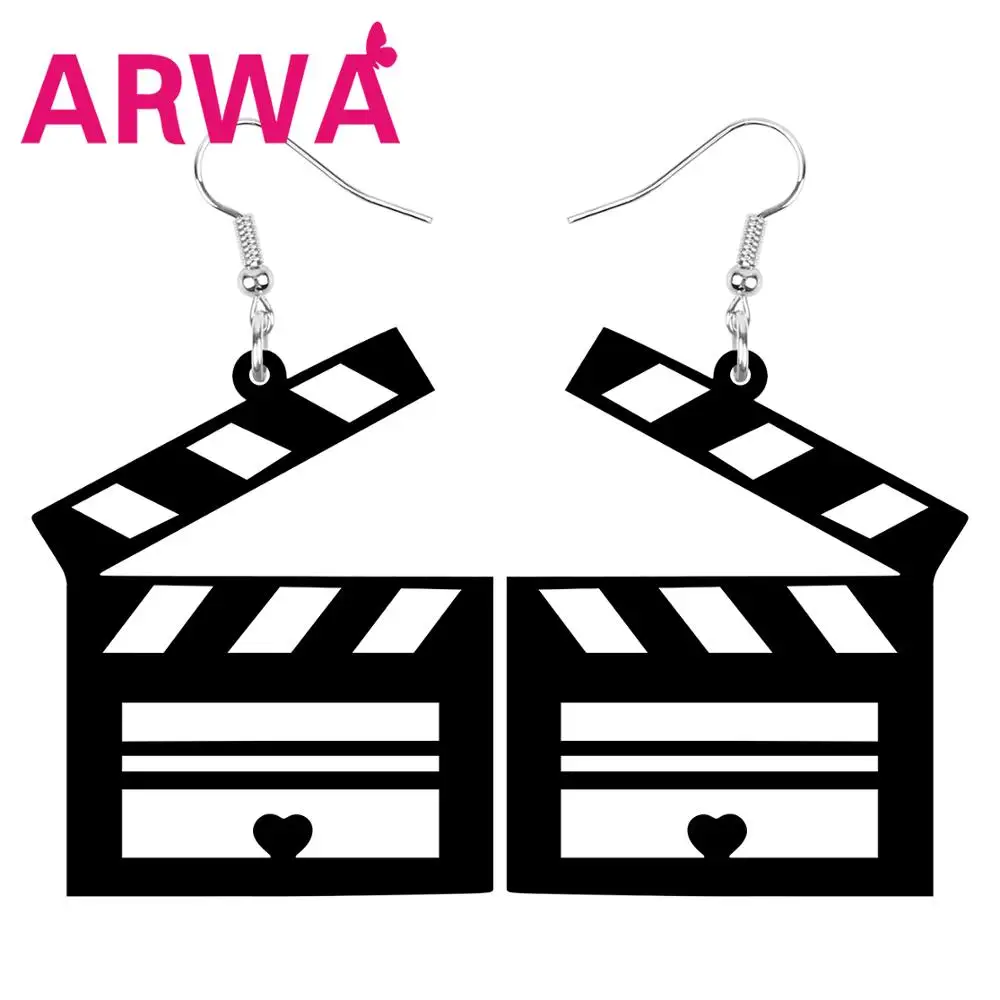 ARWA акриловые полые Clap stick Clapperboard серьги подвески в форме капли ювелирные изделия