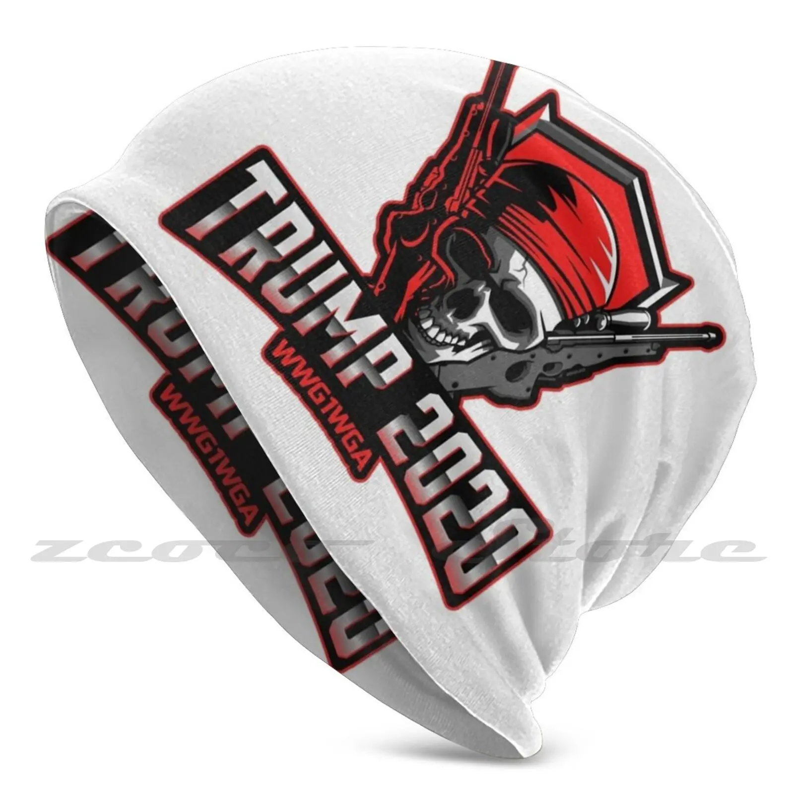 

Трамп 2020, вязаная шапка с черепом и перекрестными пистолетами, эластичная мягкая индивидуализированная шапка с узором, политика Трампа 2020, ...