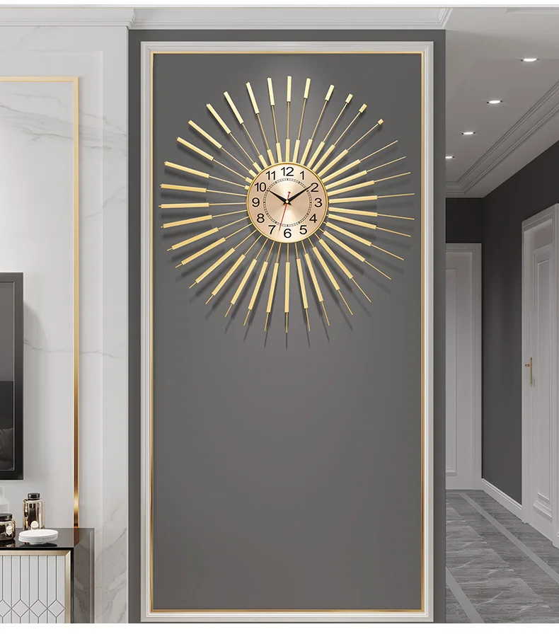 Светильник для гостиной роскошные железные настенные часы дома креативный