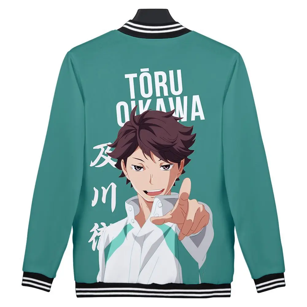 

Japan Anime Haikyuu Cosplay Costume Aoba Johsai High School Volleyball Club Oikawa Tooru 3D Baseball Jacket Men Casual Tracksuit