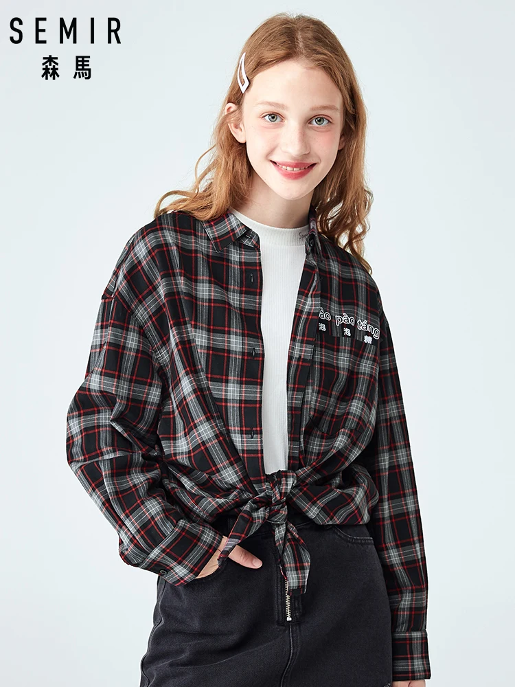 Женская блузка с длинным рукавом SEMIR винтажная Студенческая рубашка вышитым