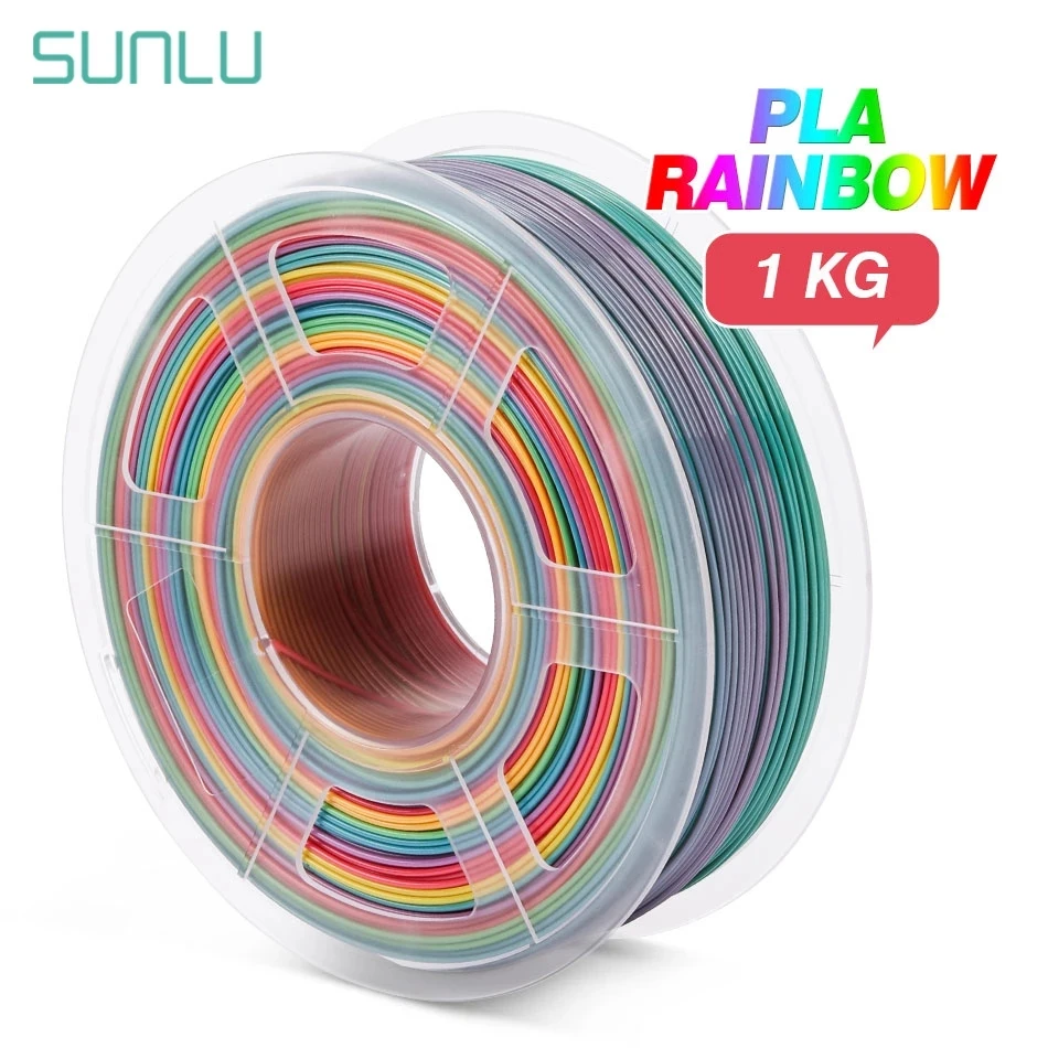 

SUNLU Rainbow SILK PLA Filament 1.75mm Plastic PLA Rainbow 3D Printing Materials For 3d Printer New Arrivals PLA MarbleFilament