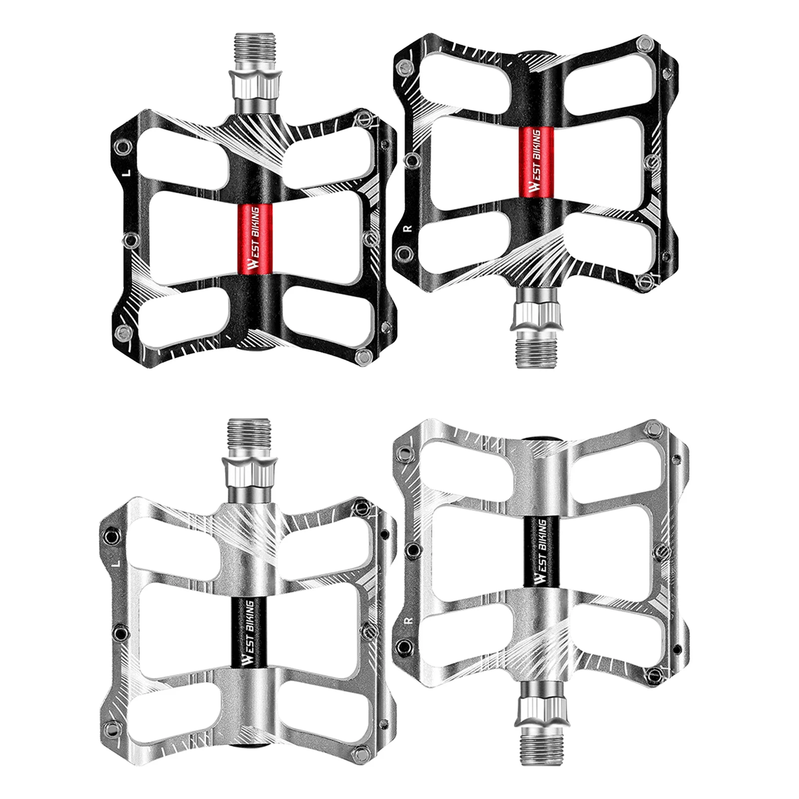 

Flat Bike Pedals 9/16 inch 3 Sealed Bearings Universal Extra Wide BMX Components Parts, Lightweight and Abrasion Resistance