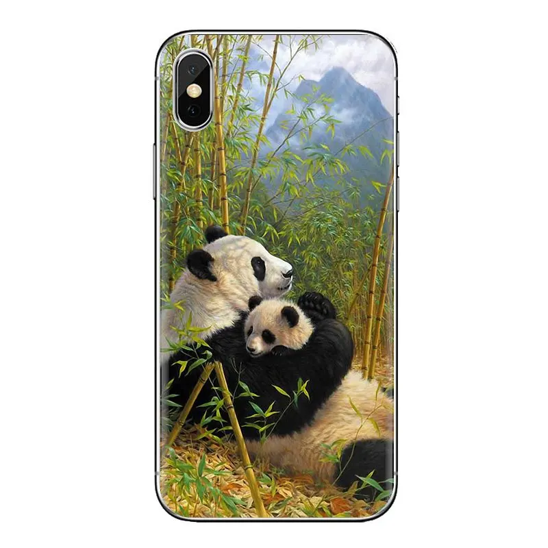 Watercolor Panda Cartoon Animal For Samsung Galaxy S3 S4 S5 Mini S6 S7 Edge S8 S9 S10 Plus Note 3 4 5 8 9 Soft Transparent Cover |