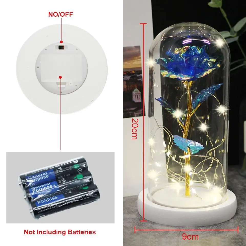 

Romantic Gift Preserved Rose Beauty And The Beast Rose In Glass Dome Forever Rose Red Rose Preserved Rose for Valentine's Day