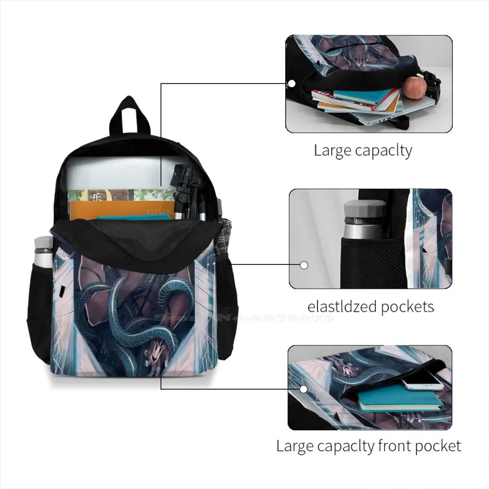 Дизайнерский рюкзак с 3D-принтом повседневная сумка Дориан павус дракон возраст