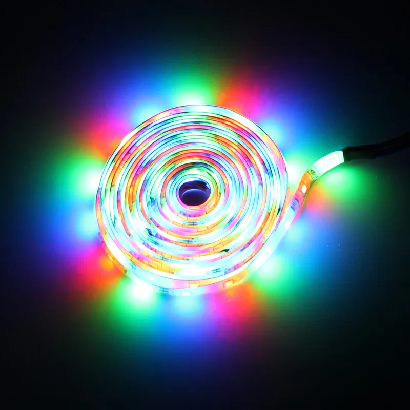 5 м/в рулонах водонепроницаемый rgb светодиодный неоновый светильник теплый белый синий красный зеленый светодиодный гибкий светильник лента адаптер 12 В - Испускаемый цвет: RGB