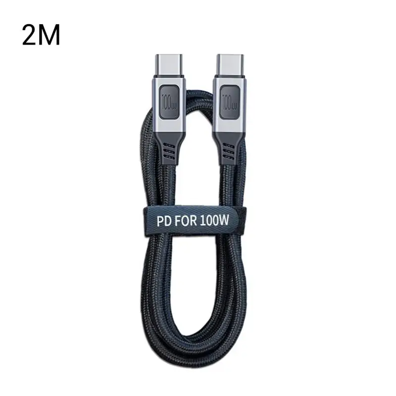 

Type C Male to Male USB Cable 5A PD 100W USB-C Charging Cord 1m/1.5m/2m Nylon Extension Data Cable for Laptop Phone Notebook