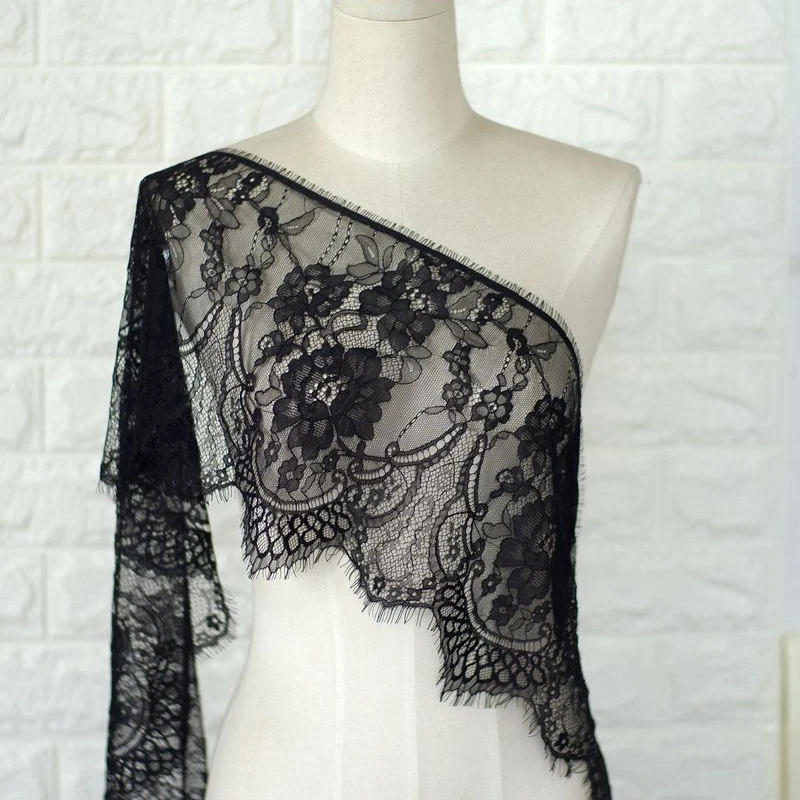 26cm Wide Eyelashes Lace trim Flower Unilateral Wave Fabric Handmade DIY Clothing Wedding Dress Skirt Accessories 1.5Meters | Дом и сад