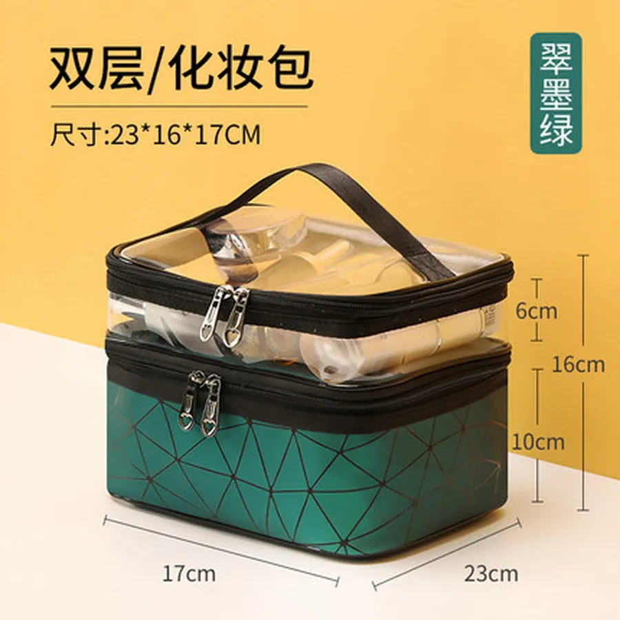 Чехол для макияжа портативная женская сумка большой органайзер прозрачная