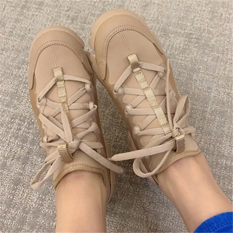 Женская обувь; zapatos mujer; сезон весна; Роскошные брендовые туфли на плоской подошве со шнуровкой и круглым носком; женские кроссовки; повседневная обувь на толстой подошве