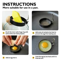 round egg cooker rings non stick metal circle shape mold fried poached egg cooking rings kitchen 1 8x7 5cm prevents hand burns
