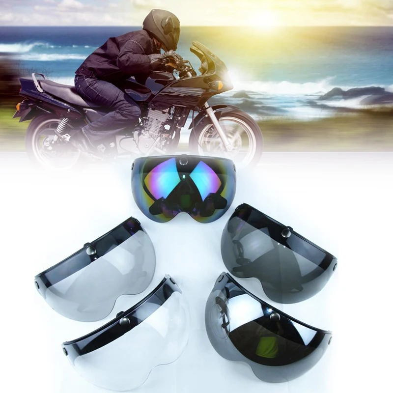 Мотоциклетный Байкерский шлем 3-Snap лицевой козырек объектив ветрозащитная