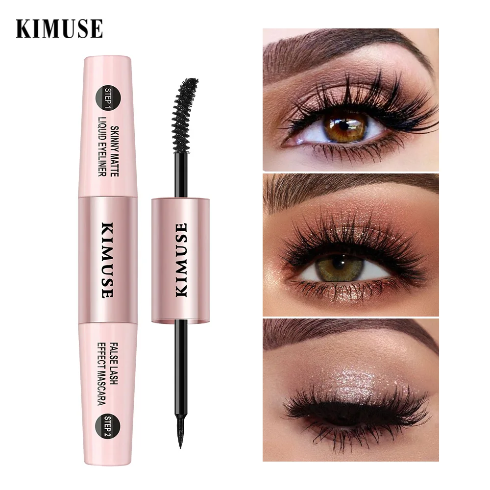 

KIMUSE Black Mascara Eyeliner Eyelashes Mascara 4D Silky Eyelashes Lengthening Eyelashes Makeup Waterproof Mascara Volume Eye