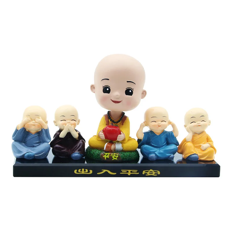 

Creative car ornaments swing four little monk cute doll car interior decoration R-8808