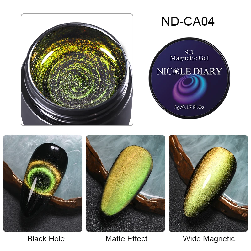 ND-CA04 NICOLE DIARY 8 мл голографический кошачий глаз гель Магнитный УФ-гель для ногтей лак магнит УФ светодиодный гель-лампа маникюрный лак Искусство DIY - Цвет: ND-CA04
