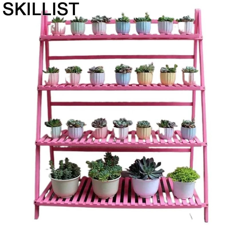 

Plantenrekken Balkon Indoor Pot Suporte Flores Mueble Para Plantas Wood Rack Outdoor Stand Flower Stojak Na Kwiaty Plant Shelf