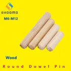 Деревянные штифты в партии, Саржевые круглые мебельные фитинги из твердой древесины, цилиндрические штифты, штифты для шкафа, ящика, круглые деревянные штифты, стержни