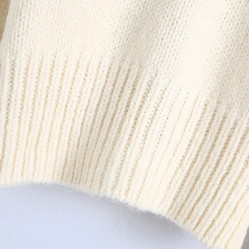 

Artsnie Vintage Floral Slim Cardigans Women Winter Turn Down Collar Long Sleeve Pull Femme Sweater Streetwear White Cardigans