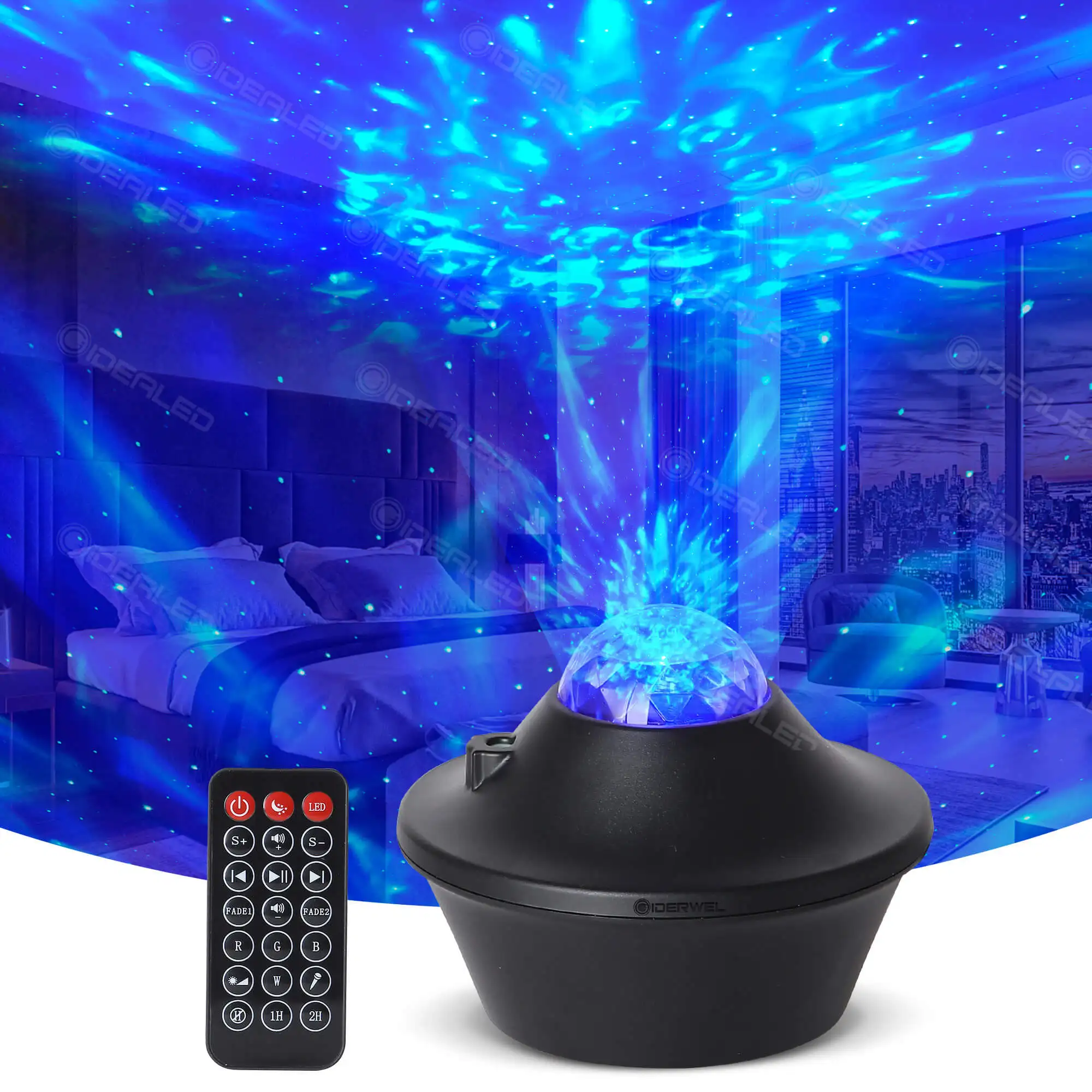 LED Star Night Light Galaxy Projector Led Star Lamp Music Projectors USB with Bluetooth Speaker Wave Atmosphere Party Night Lamp