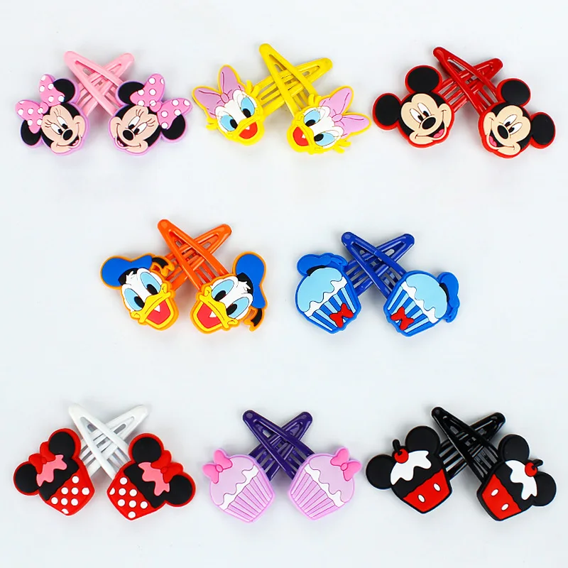Disney Mickey Minnie hair accessories hairpin bb clip Stitch cartoon color side hairpin girl child clip headdress birthday gifts images - 6