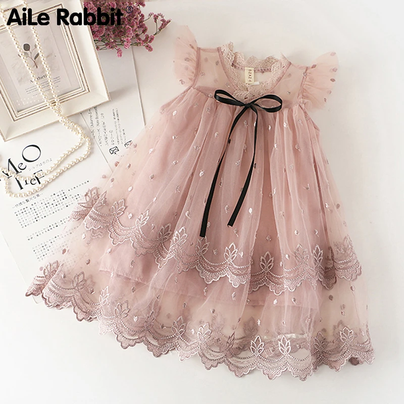 Платье для девочек новинка 2019 летняя брендовая одежда платье маленьких с