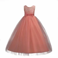 girls lace dress long a line tulle wedding pageant party prom flower girl kids evening dresses ball gown robe enfant mariage