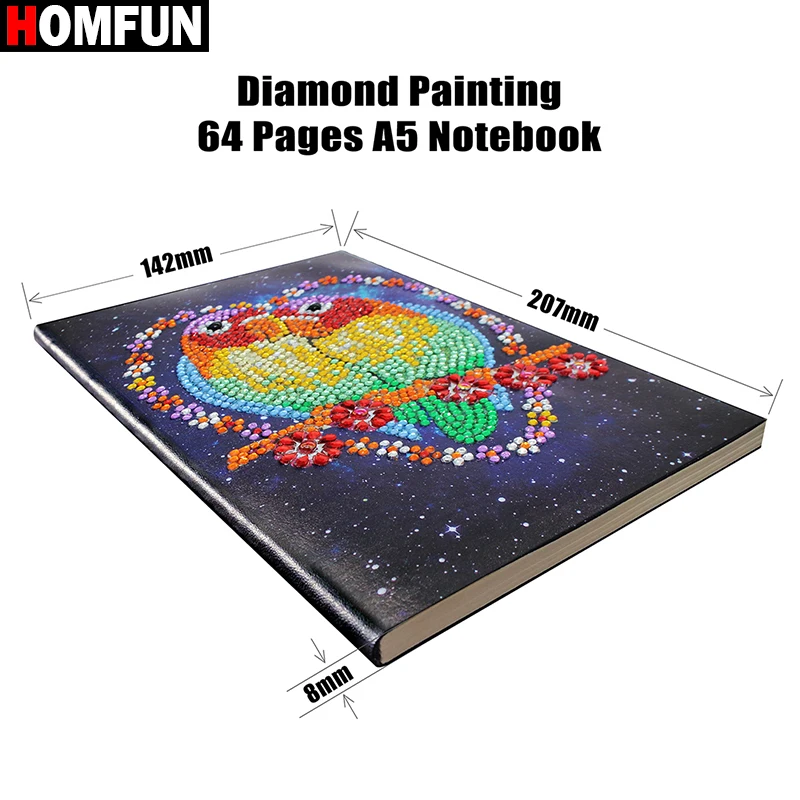 HOMFUN A5 блокноты 5D DIY алмазная живопись особой формы Дневник Книга Алмазная вышивка