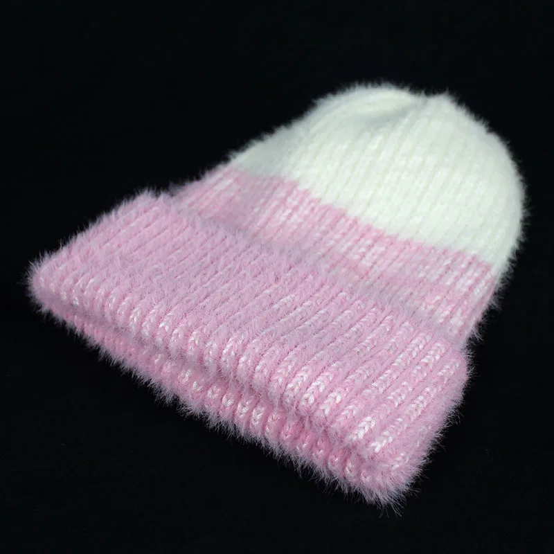 

Lady's autumn/winter warm cover cap color curling woollen hat