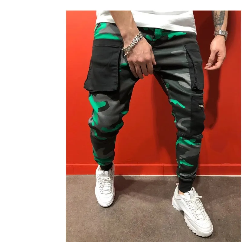 Мужские камуфляжные брюки карго Feitong повседневные уличные с принтом в стиле хип