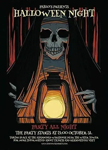 

Металлический оловянный постер с изображением демона на Хэллоуин ночь для дома и улицы Бар Кофе Кухня Настенный декор Хэллоуин живопись ме...