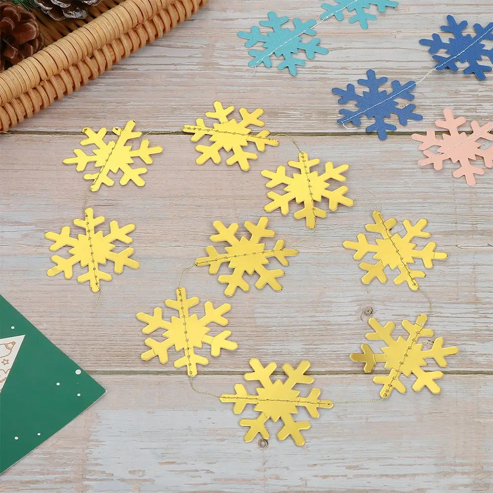 4M Christmas Snowflake Strip Flag Garlands Decorations String Hanging Ornaments Xmas Tree Holiday Party Home Decor |
