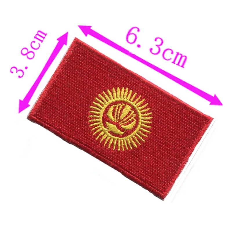 Вышитая нашивка с флагом страны Киргизии 6 3 см в ширину высокое качество гладить