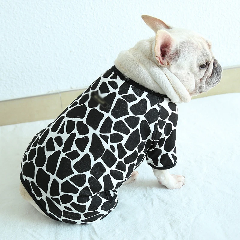 

Pets Pajamas 21 New Spring Summer Dog Vest Cow Texture Black Dog Clothes French Bulldog Corgi Pug Bichon Poodle Teddy Pet Clothe