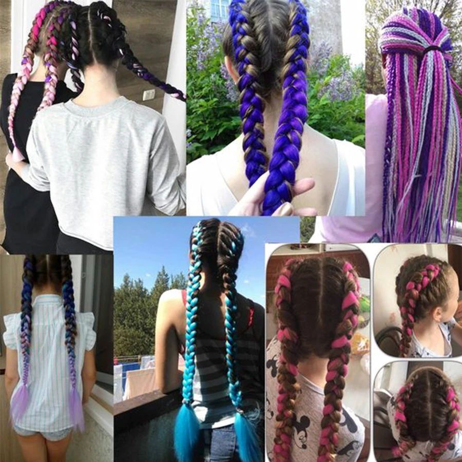 New Synthetic Hair Extensions For Making African Braiding Hair High Temperature Fiber Fake Hair For Braids images - 6