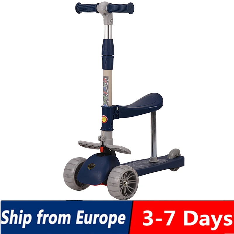 Регулируемая высота для детей трехколесный велосипед мигающий скутер детские