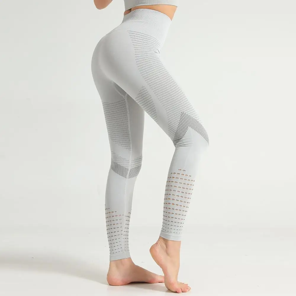 Женские бесшовные леггинсы для фитнеса модные штаны пуш ап с высокой талией