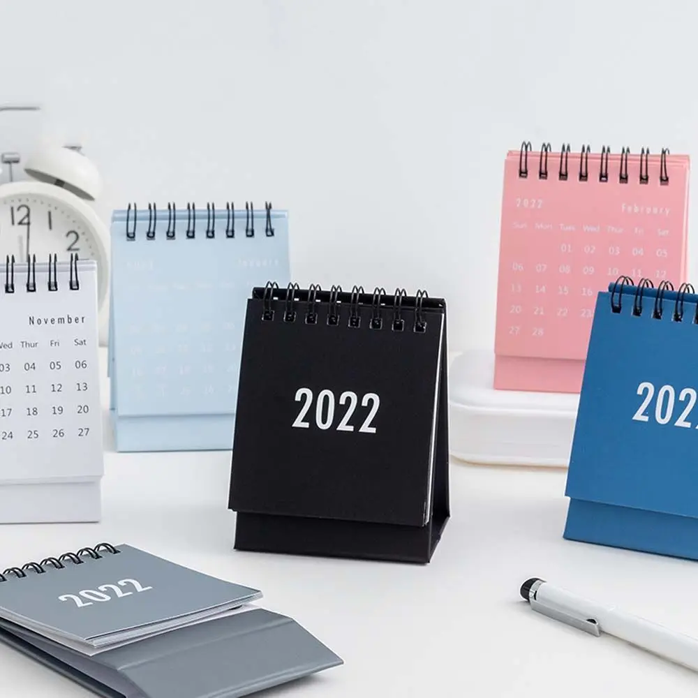 

2022 креативный простой настольный мини-календарь Morandi, настольный планировщик, календарь, рабочая книга с расписанием, выбор из 6 цветов