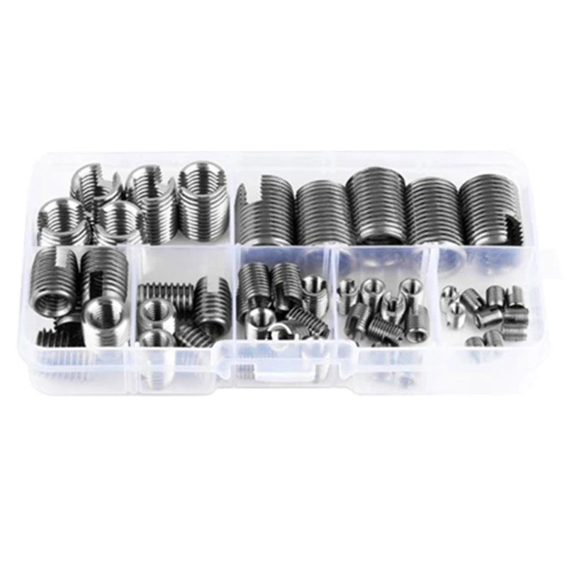

50Pcs Stainless Steel Self-Tapping Threaded Sheath Threaded Reinforcement Repair Tool Fastener Classification Set